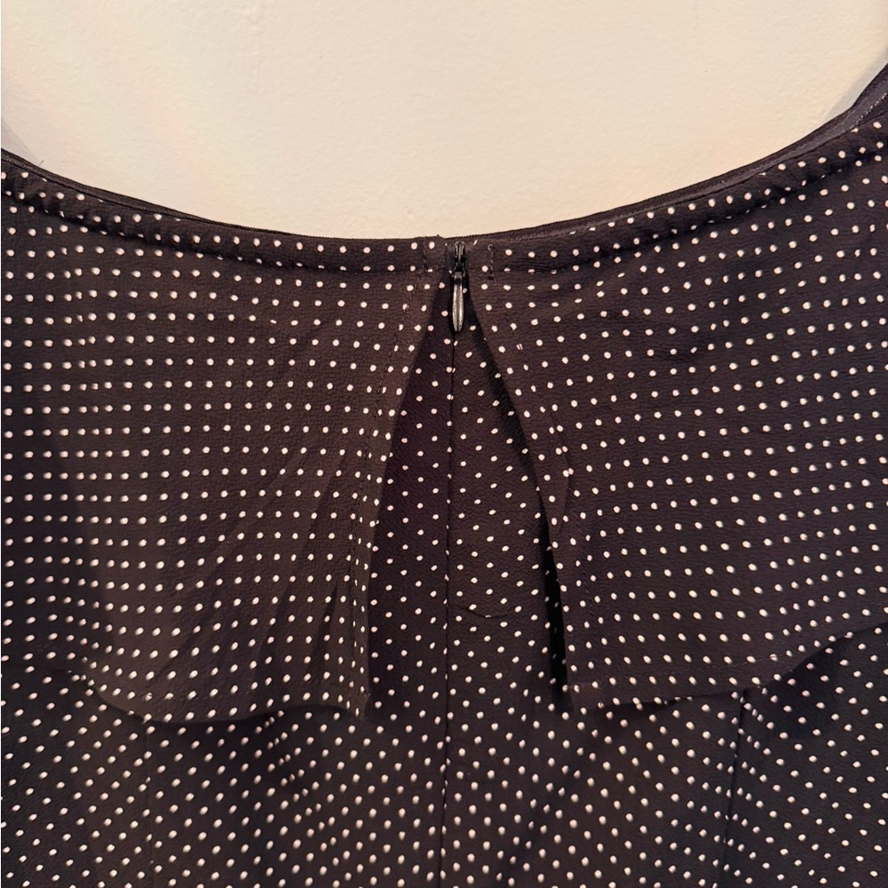 EUC LBD Black Off the Shoulder Dress with White Polka Dots - Picture 4 of 6